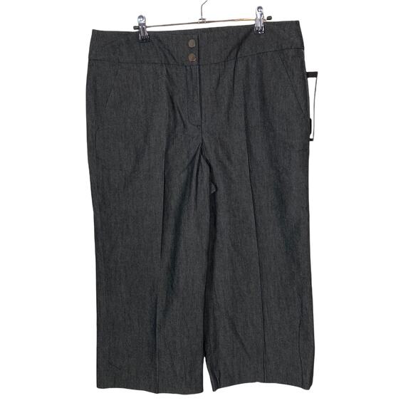 NWT Sandro Sportswear Black Cropped Straight Wide Leg Women's Pants Size 16 - Picture 1 of 9